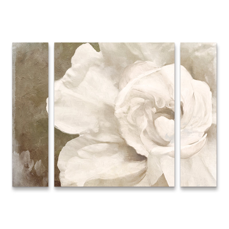 «Petals Impasto II», ensemble de 3 panneaux multicolores Color Bakery, H 24 po x l 32 po x P 2 po