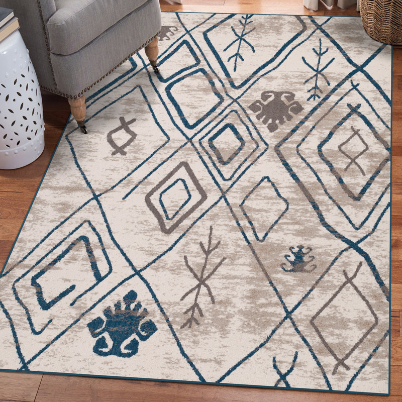 Geometric Indoor Rug, Rectangle 7'6" x 10'