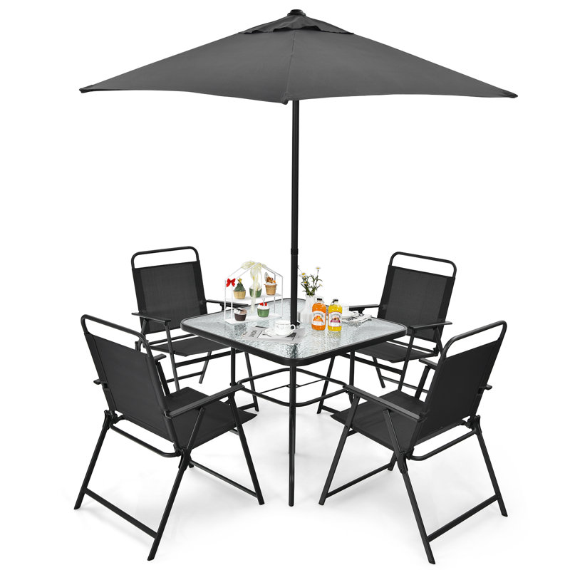 Felske 4 - Person Patio Dining Set with Square Table