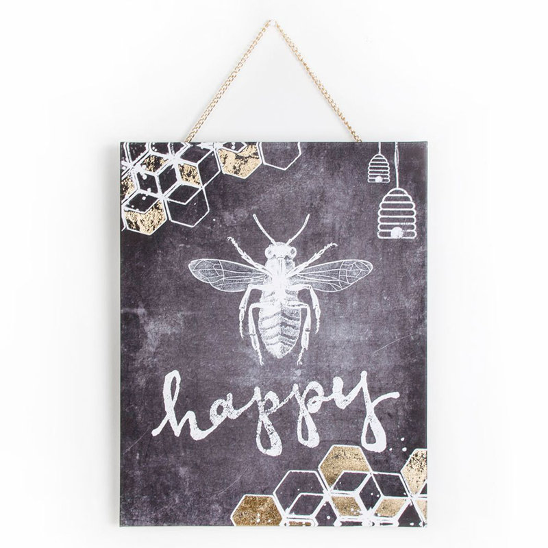 Art for the Home Bee Happy Printed Canvas