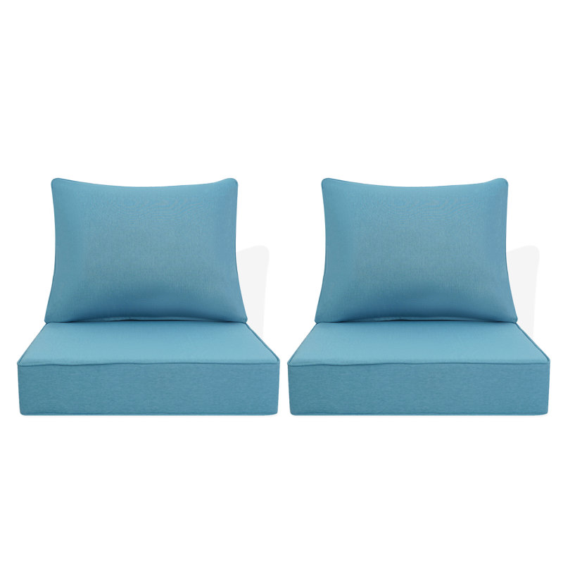 Outdoor Cushion Set Of 2, 5 Inch Deep Seat Patio Furniture Cushions With Removable Cover,replacement Patio Cushion Set For Chair,sofa,loveseat