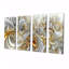 «Whirling River Dynamics Gold and White I - Abstract Spirals», art mural sur toile 4 pièces-72009230