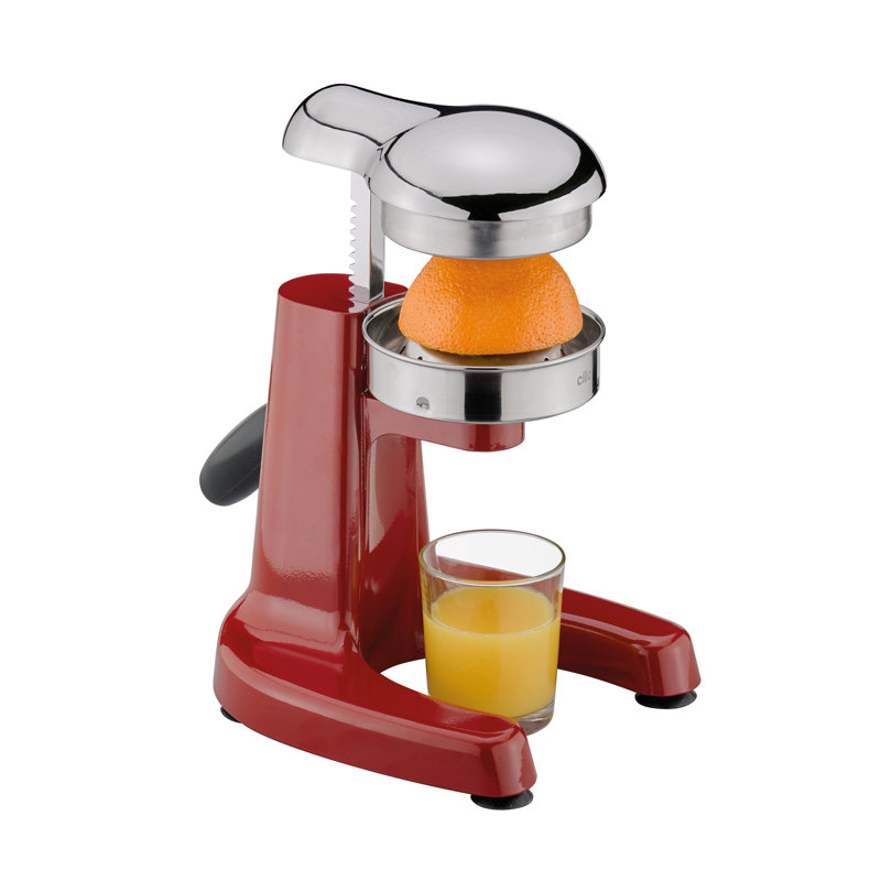 Compact Red Stainless Steel Lever Action Citrus Juicer