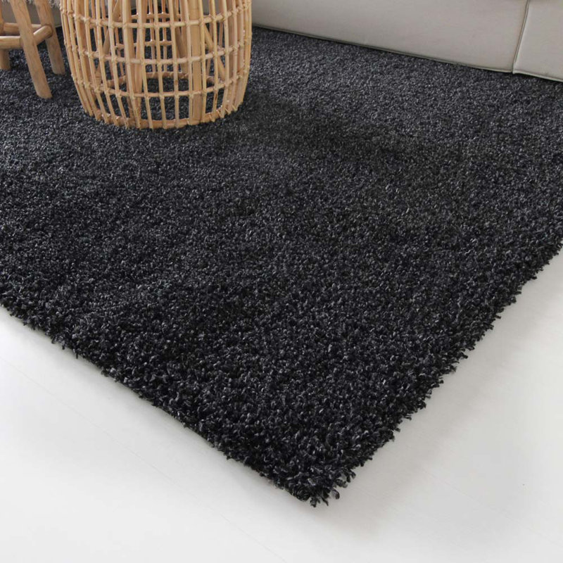 Aloysia High Pile Shaggy Anthracite Rug, Rectangle 300 x 400cm