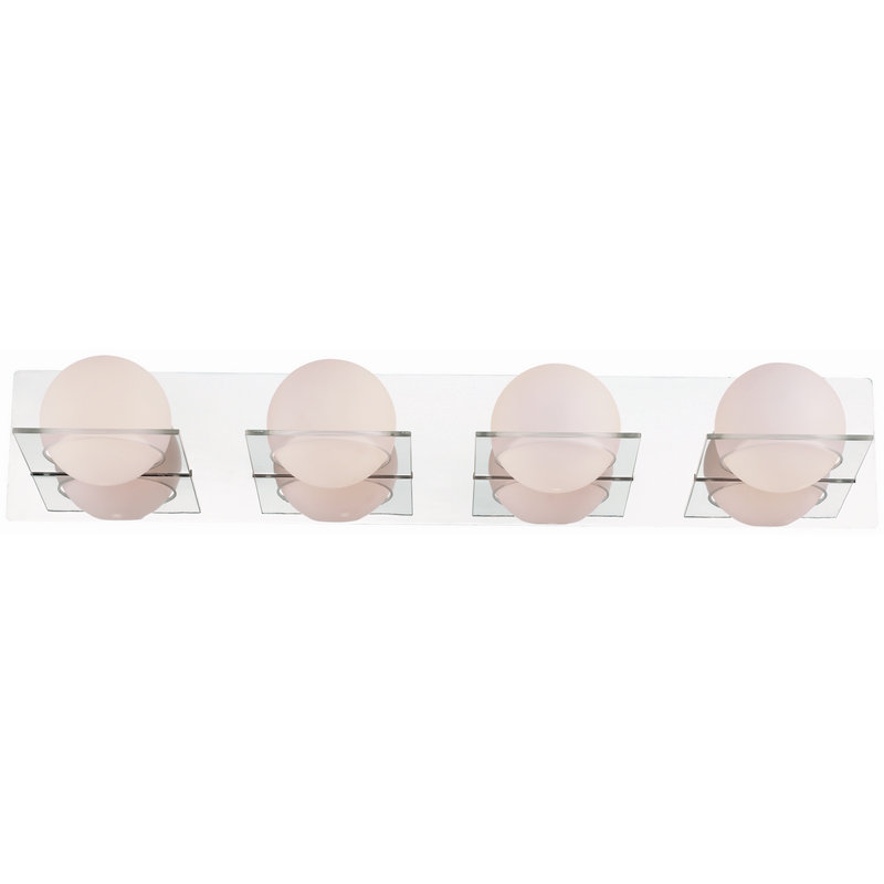 IO 4 Light Vanity Light, Chrome avec demi-verre opale