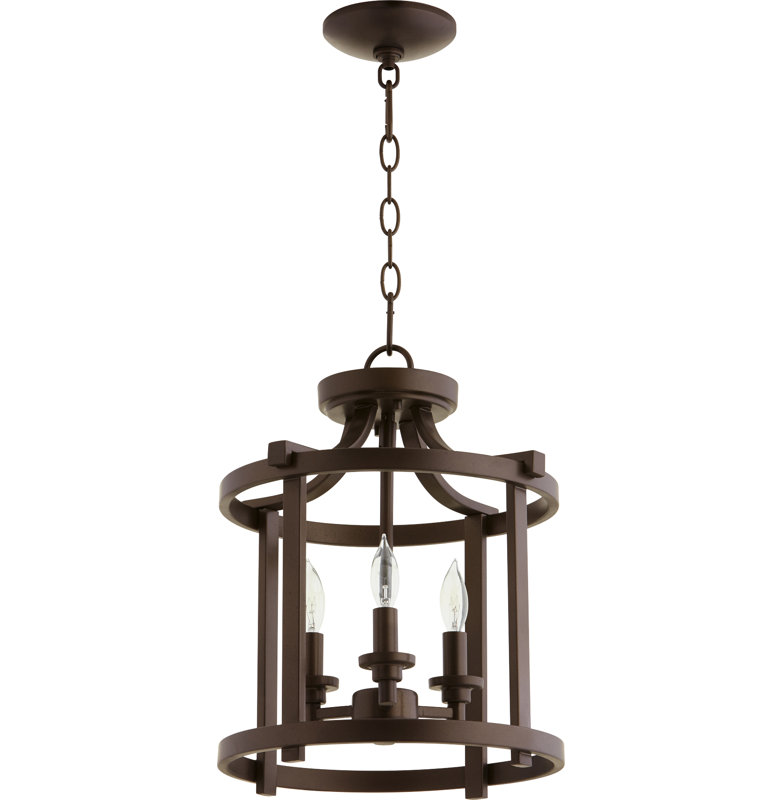 Luminaire suspendu géométrique à 3 lumières Lukka, Bronze huilé