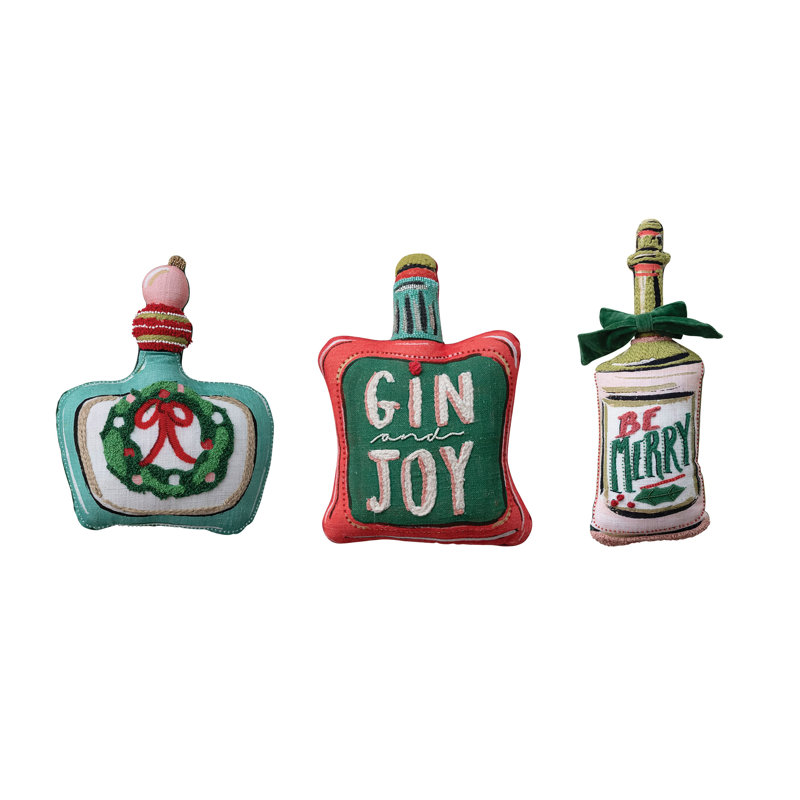 Artisan Embroidered Cotton Bottle Pillow