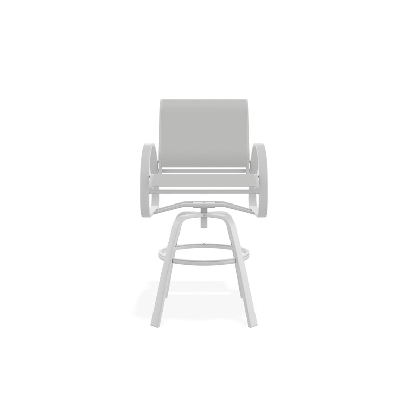 Chaise de café pivotante en aluminium Aruba II, Blanc, Blanc, 29