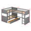 Lit superposé avec lit mezzanine attaché, avec deux tiroirs-839412697