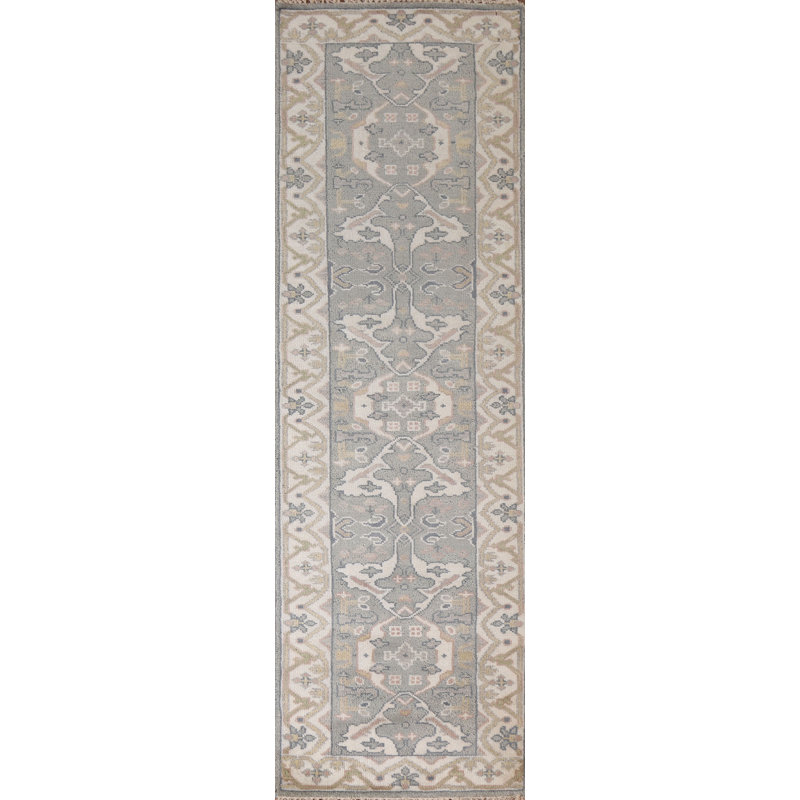 Tapis de couloir oriental gris Oushak 3 x 10