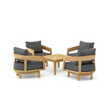Outdoor 5 - Piece Teak Conversation Set