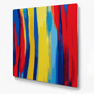 Abstrait couleur champ 60, art mural en métal brun