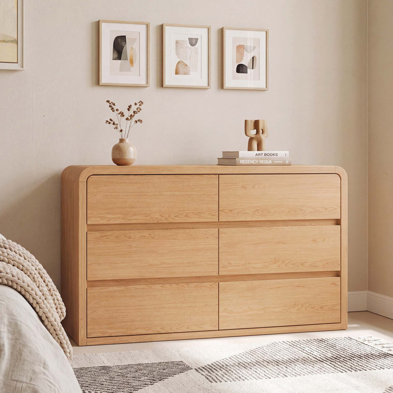 Ensemble de chambre à coucher 3 pièces, une commode à 6 tiroirs et deux tables de chevet à 3 tiroirs