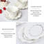 Faites l'expérience du luxe avec un ensemble de tasses à thé et soucoupes en porcelaine blanche à garniture argentée - Design élégant, style royal britannique, parfait pour recevoir à la maison