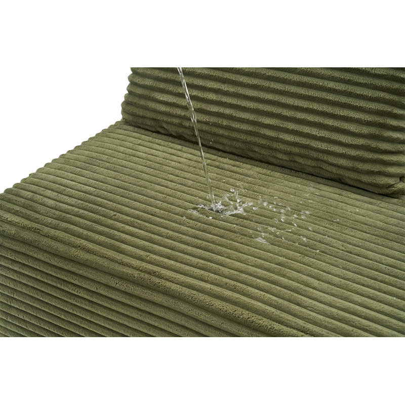 Canapé modulaire de 105 po avec canapé en forme de L et canapé-lit modulaire sans dossier de 105 po, Green Foam