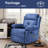 Upholstered Chenille Blue Swivel Rocker Recliner-1835912699