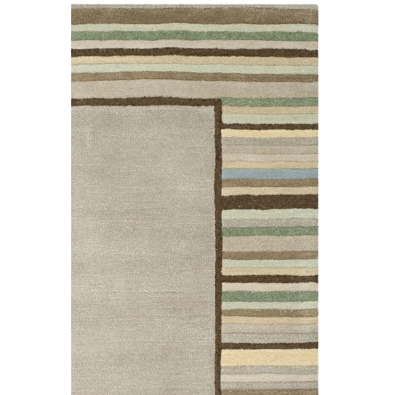 Martha Stewart Hand Tufted Wool/Viscose Striped Rug , Rectangle 4' x 6'