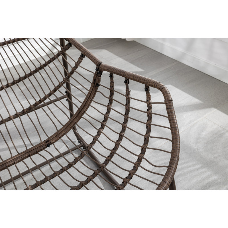 Chaise berçante d'extérieur en rotin, Marine
