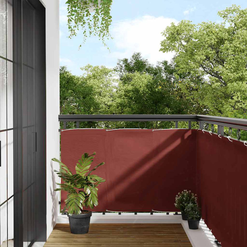  Balcony Screen Terracotta 75X800 Cm 100% Polyester Oxford, 90cm H x 1000cm W x 0.1cm D, Terracotta