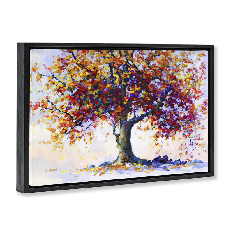 Toile flottante encadrée «Heartfelt Hues» par Leon Devenice, Cadre flottant noir de jais, H 21 po x l 31 po