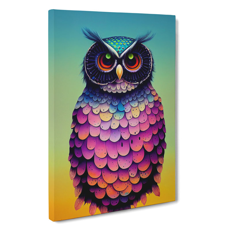Owl In Paint No.1 - Wrapped Canvas, 76cm H x 50cm W x 3cm D