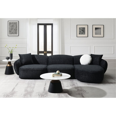 Canapé modulaire en tissu noir et blanc avec 3 coussins Lucifer