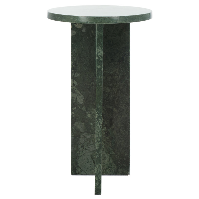 Devlin Marble Drink Table, Dark Green