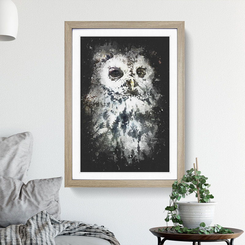 Tawny Owl - Framed Print, 87cm H x 62cm W x 2cm D, Oak Framed