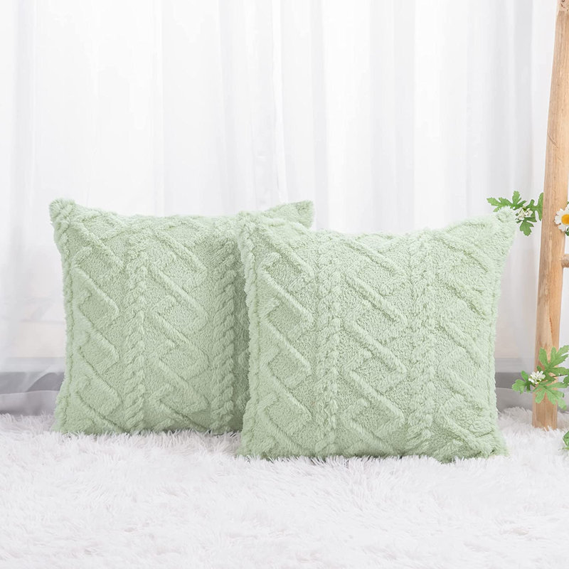 Geometric Throw Pillow 18"x18" A complete Throw Pillow with cover and insert , Green