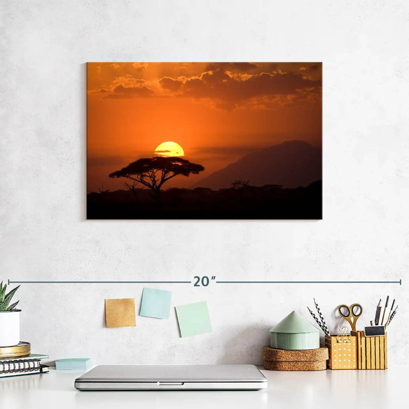 Alvord, coucher de soleil africain I, H 8 po x l 12 po