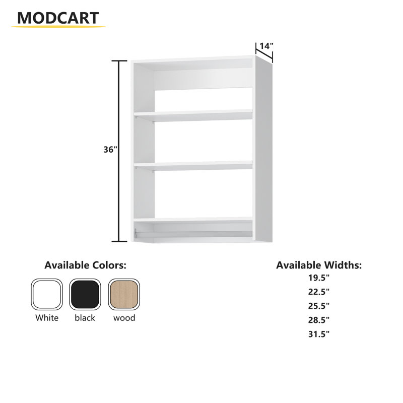 Medium Hanging Closet Unit Closet System, White, 36" H x 19.5" W x 14" D