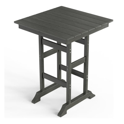 Table de bar carrée 31,5 pouces en PEHD gris