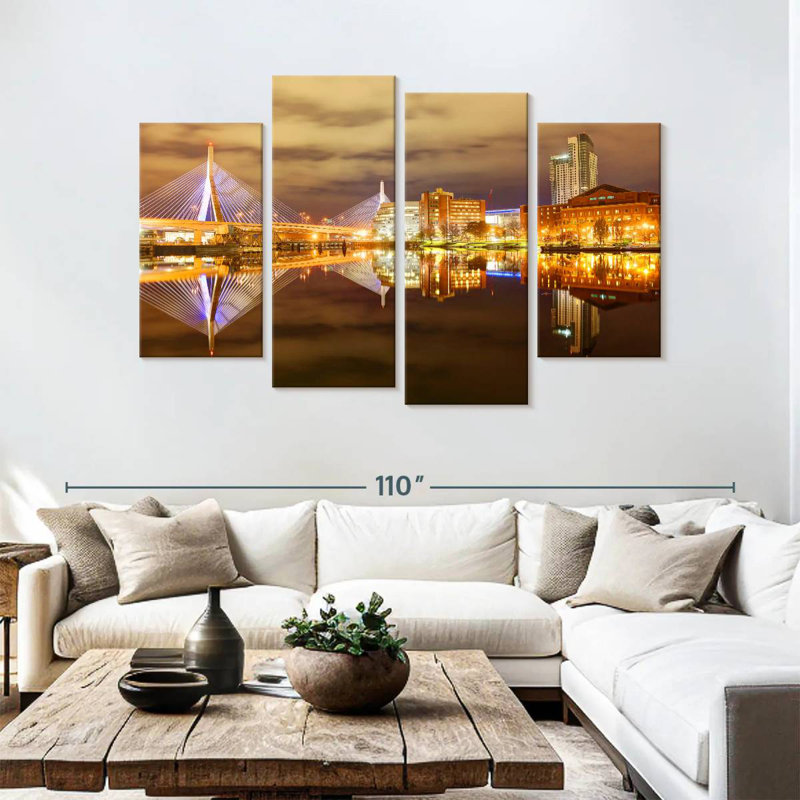 Sireci Boston At Night, 54"H x 84"W