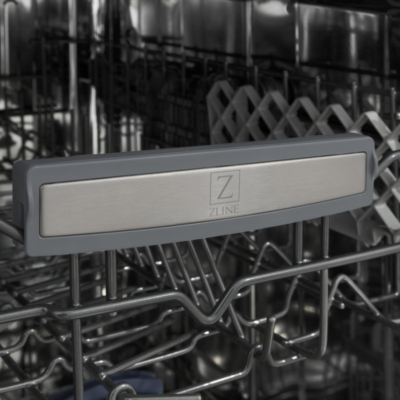 Zline Autograph Edition 18” Tallac Series 3rd Rack Top Control Dishwasher In Custom Panel Ready With Champagne Bronze Handle, 51dba
