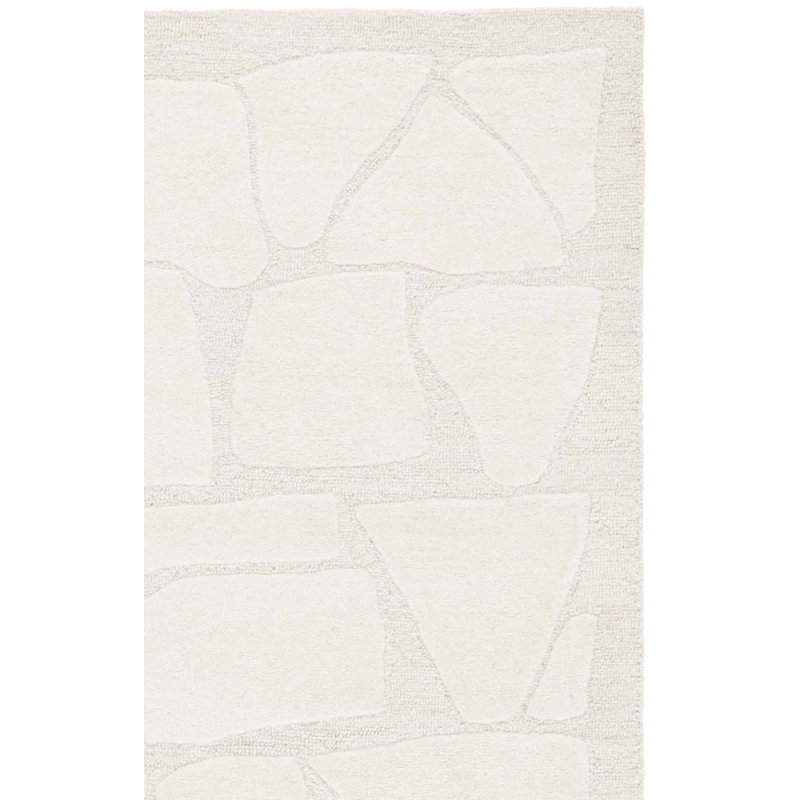 Mykonos 302 Hand Tufted Wool/Cotton/Latex Abstract Rug in Ivory, Runner 2'3" x 8'