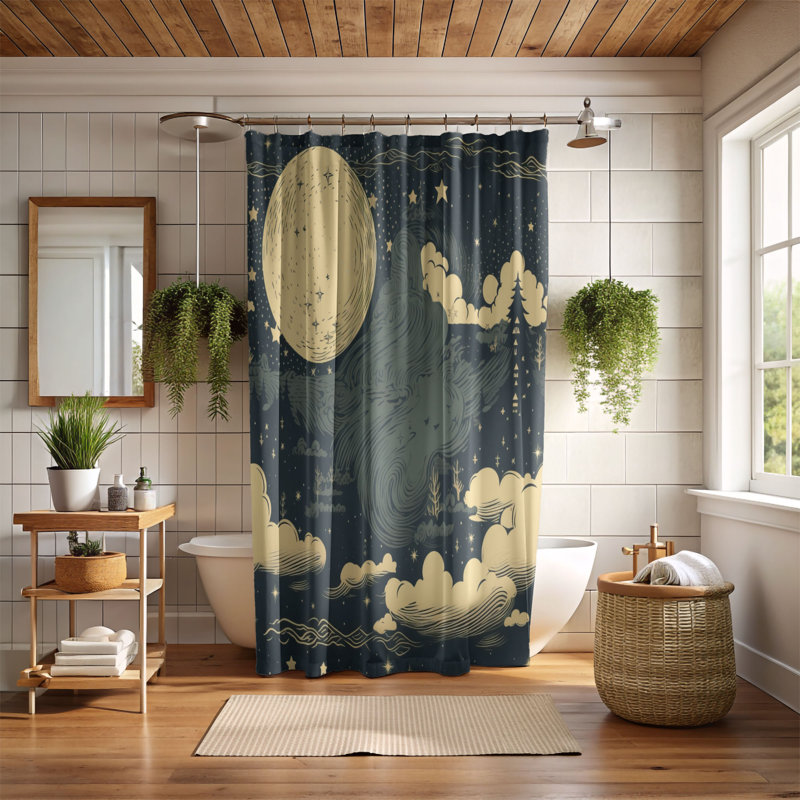 Rideau de douche Anberlynn, H 74 po x l 71 po