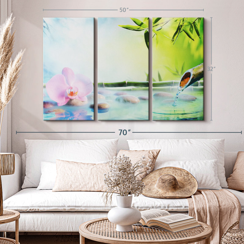 "Orchidée japonaise" sur toile, H 50 po x l 32 po x P 1 po
