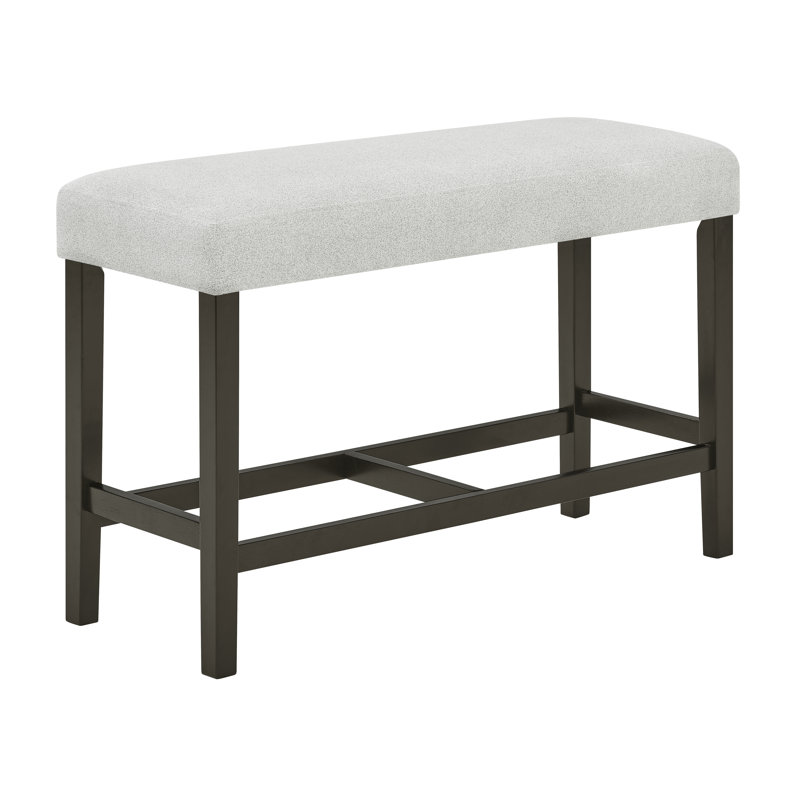Banc de comptoir rembourré en bois Wyncote, gris pierre