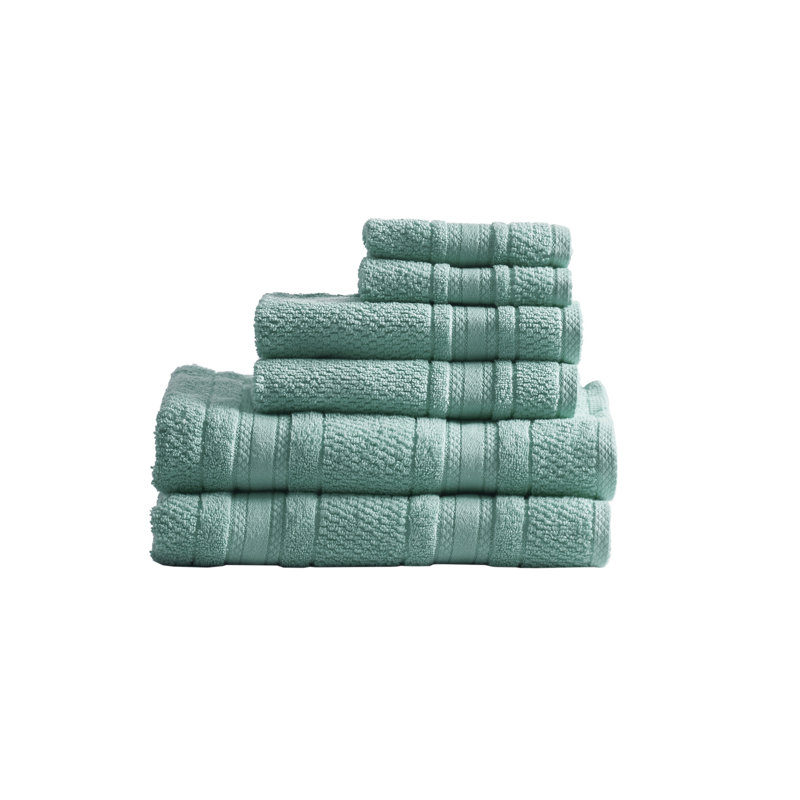 Adrien 100% Cotton Quick Dry Anti-Microbial Super Soft Bathroom Towel Set, Teal