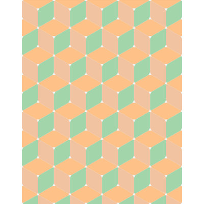 Swampscott Cube Geometric Wallpaper