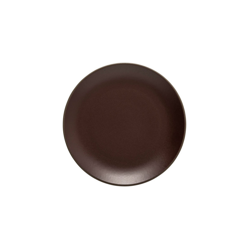 Assiette à salade ou à dessert empilable en grès de 8,5 po, ensemble de 6, Brun