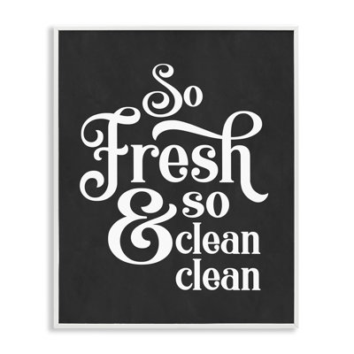 So Fresh So Clean Laundry Phrase Vintage by Lettered and Lined - Textual Art