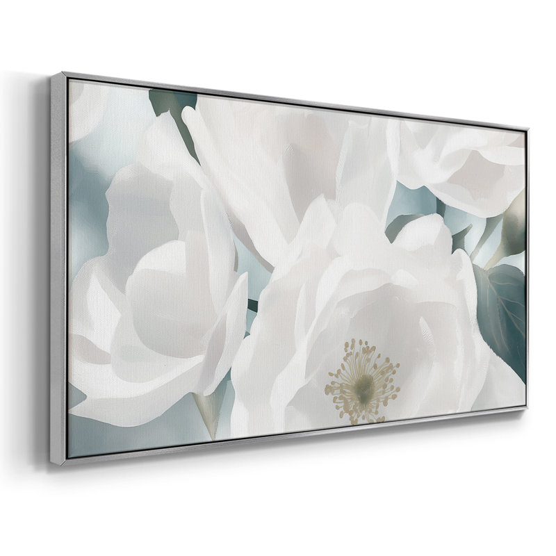 Botanical Series-CCDXL- Toile tendue avec châssis tendue, prête à être accrochée, H 21 po x l 41 po, Argent argent