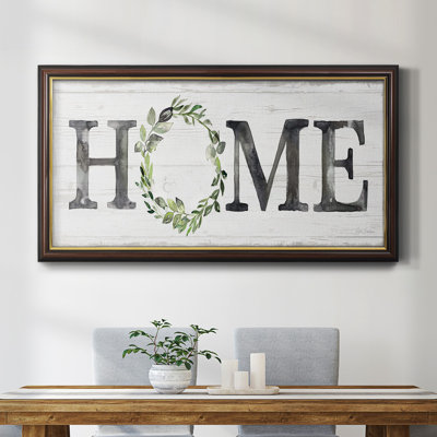 Gray Home Wreath - Single Picture Frame Textual Art on Canvas -  Gracie Oaks, EF30704B94964778AD6E51F1C78C272C