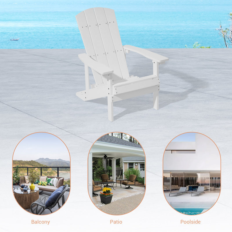 Chaise Adirondack Volkard HiPS, Blanc