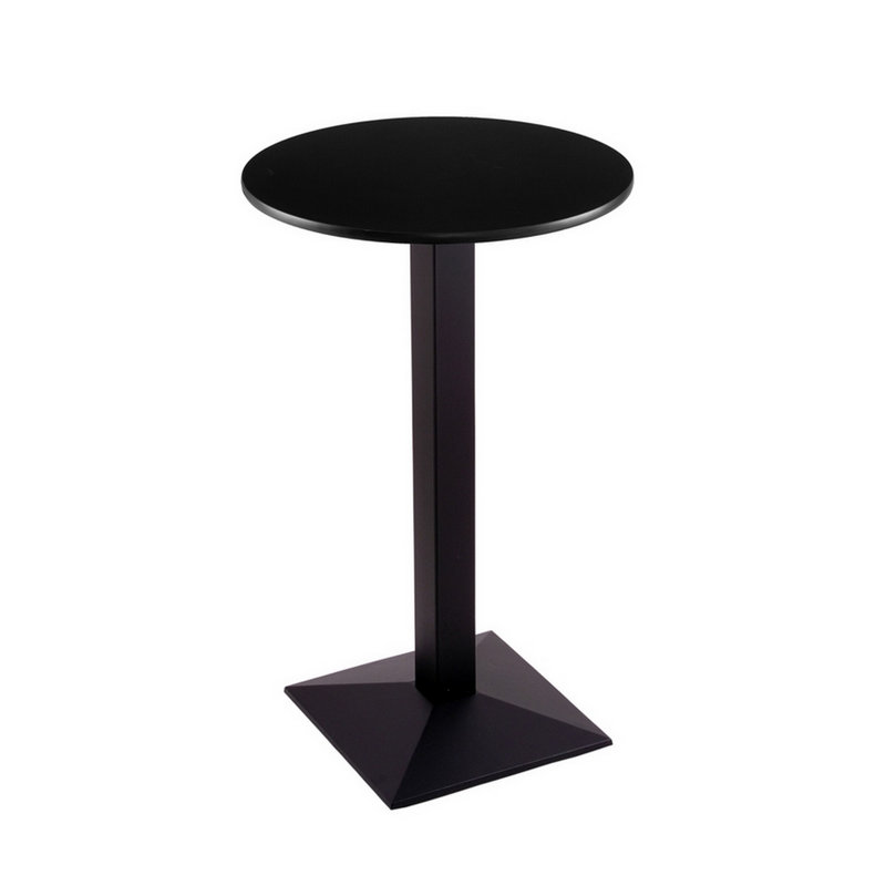 Table piédestal à hauteur de comptoir, Noir, Diamètre de 24 po, 42"