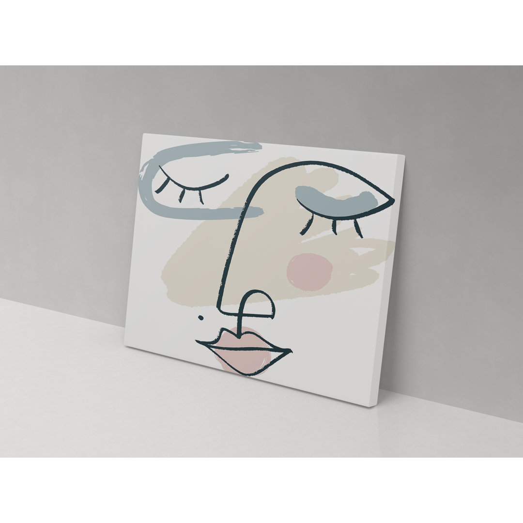 Abstract Face Lines - Wrapped Canvas Graphic Art