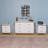 White 3-piece Set, Dressing Table And Two Bedside Tables With Metal Handles And Mirror Decoration, Elegant And Subtle