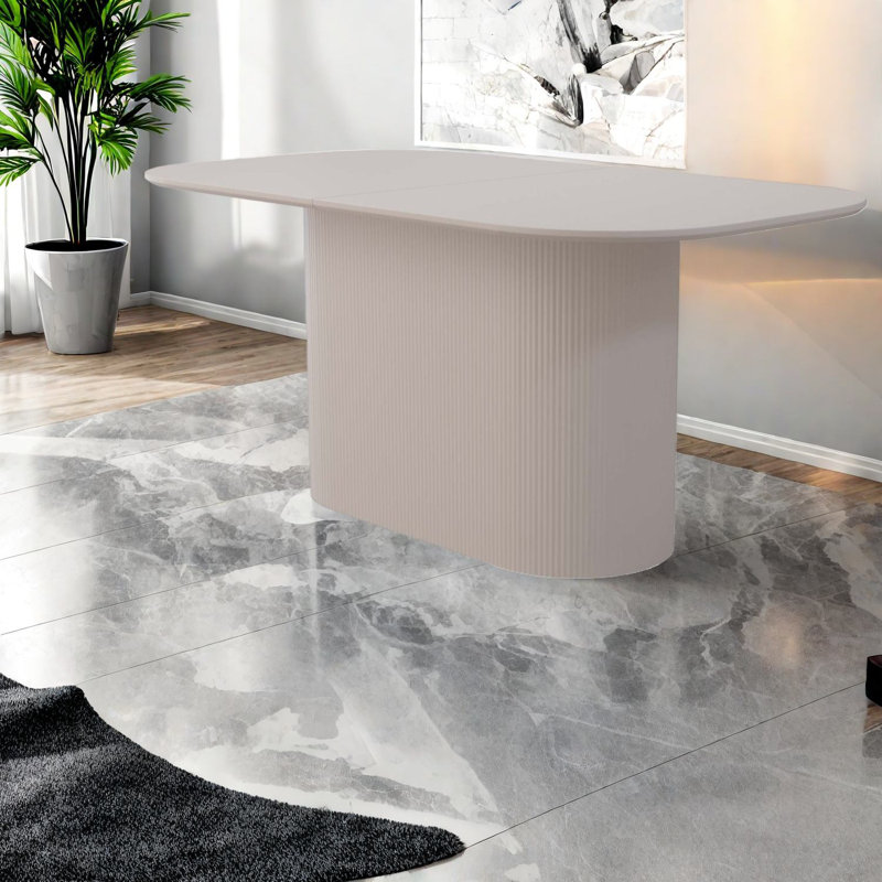 Table de salle à manger élégante en MDF crème, style moderne pour la cuisine à domicile