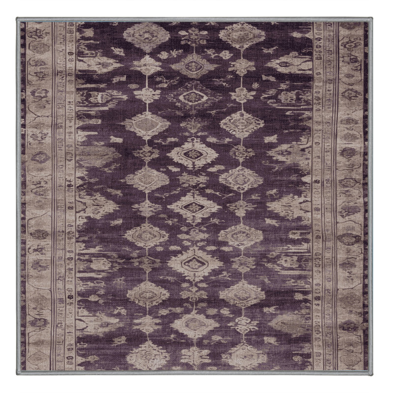 Tapis gris lavable à la machine, Carré 3 pi